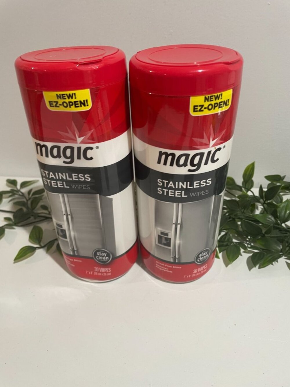 Magic Stainless Steel Wipes Streak-Free Shine New Sealed Container (2 Pack)